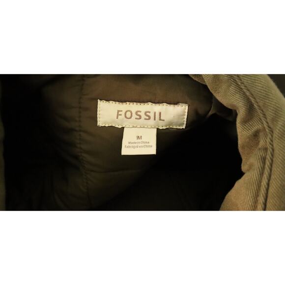 FOSSIL Vintage Y2K Green Quilted Canvas Barn Chore Jacket Fall Snap Medium - Picture 8 of 9